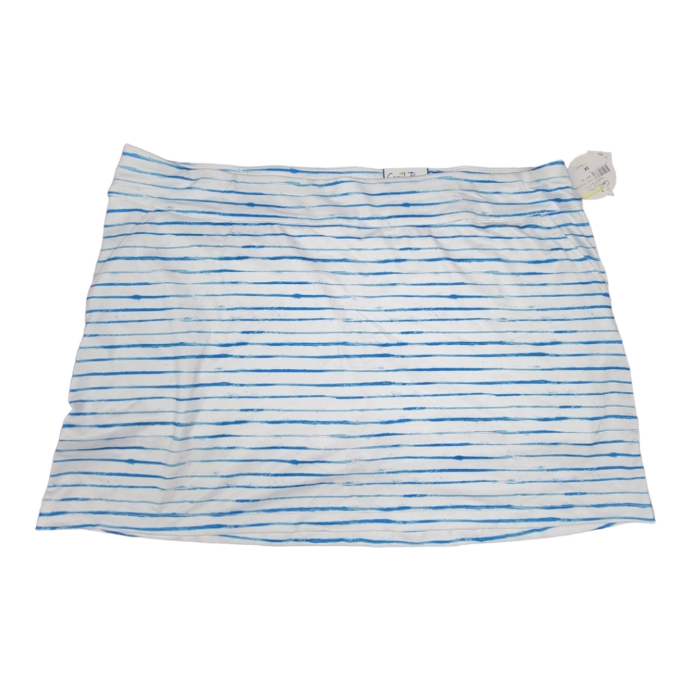 NWT CORAL BAY, 3X, White/Teal Striped, WOMAN'S GOLF  SKORT W/UPF50 & 3 Pockets
